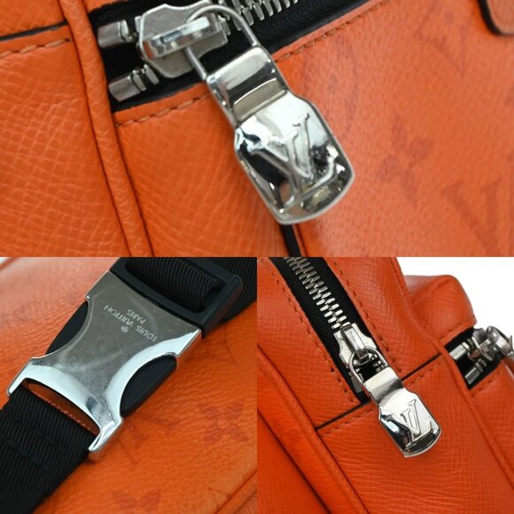 LOUIS VUITTON LV Logo Body Belt Bum Bag Taigarama Leather Orange 958-082725 - Picture 8 of 15